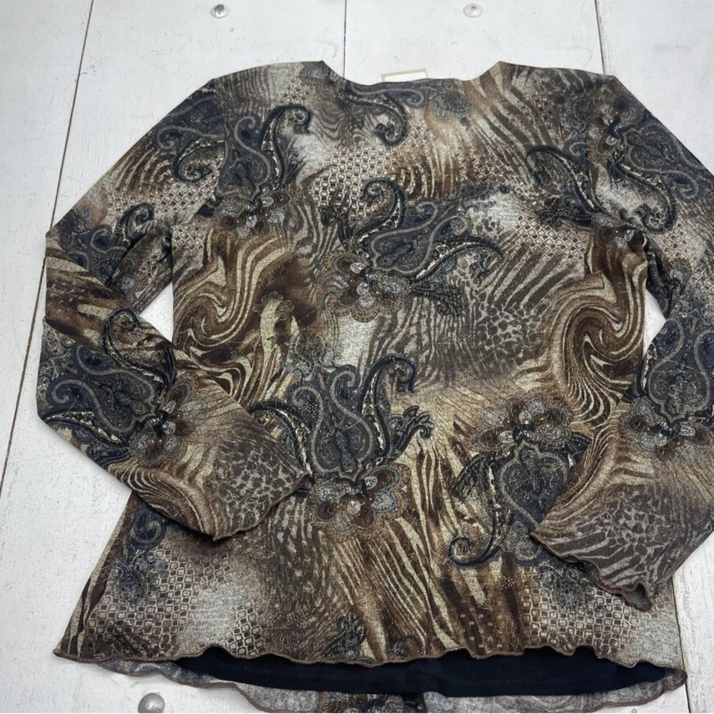 Chic Patterned Long Sleeve Women's Top